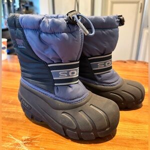 Sorel Kids' Black and Blue Snow Boots